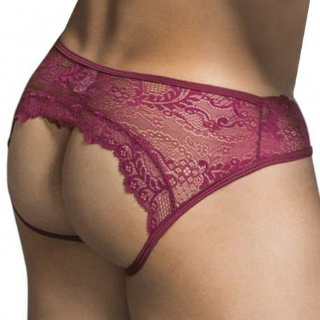  Jock Strap Dentelle Bordeaux