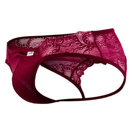  Lace Jockstrap - Burgundy
