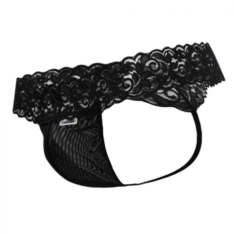  Mesh Lace Thong - Black
