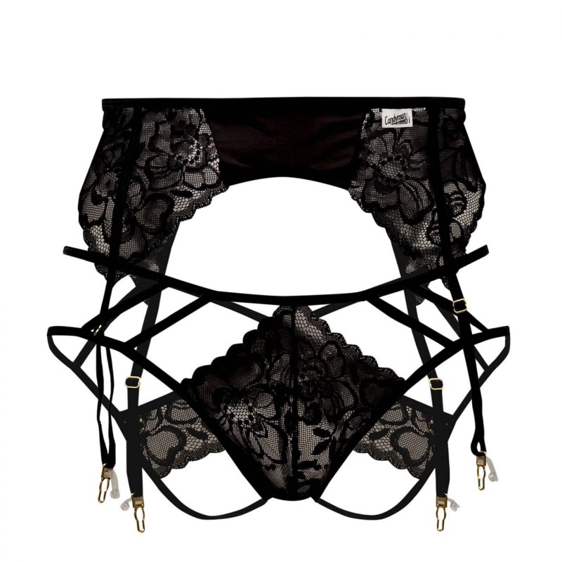  Lace Garter - Jockstrap Outfit - Black