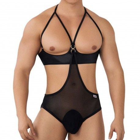  Mesh Harness Bodysuit - Black