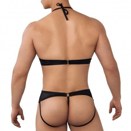  Mesh Harness Bodysuit - Black