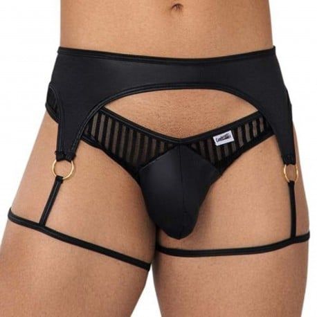  String Jarretière Rayé Noir
