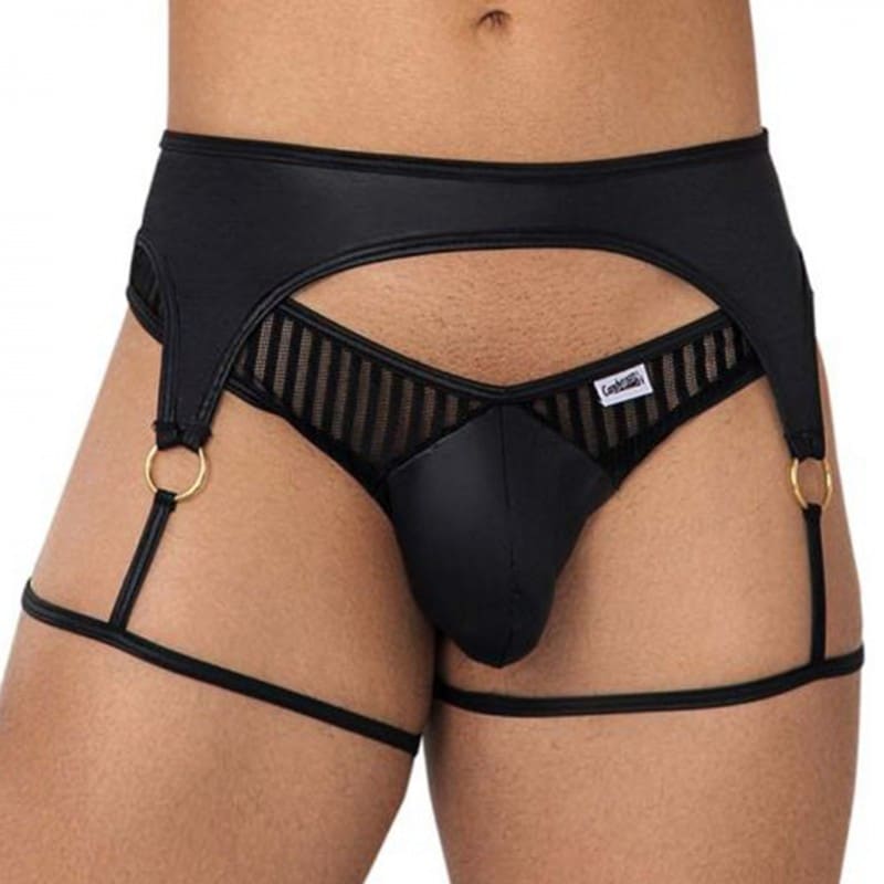  String Jarretière Rayé Noir