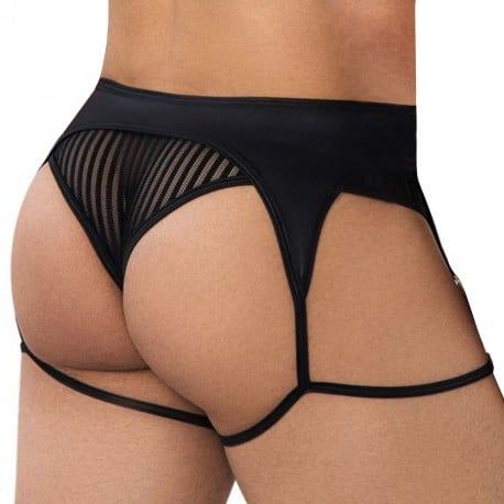  String Jarretière Rayé Noir