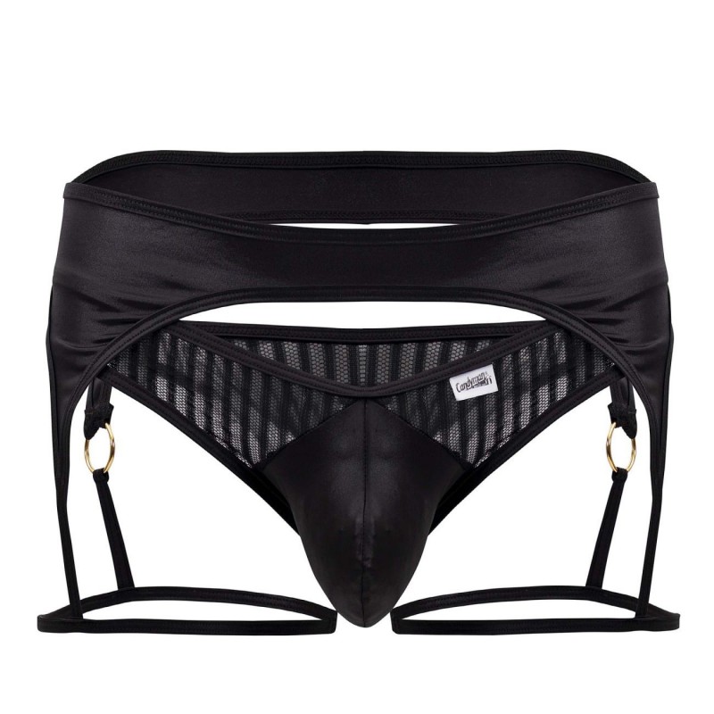  String Jarretière Rayé Noir