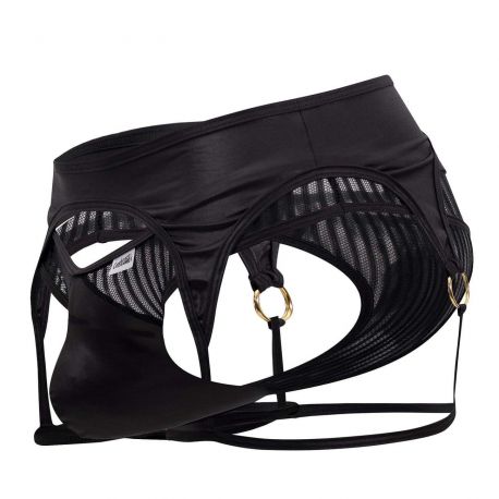  String Jarretière Rayé Noir