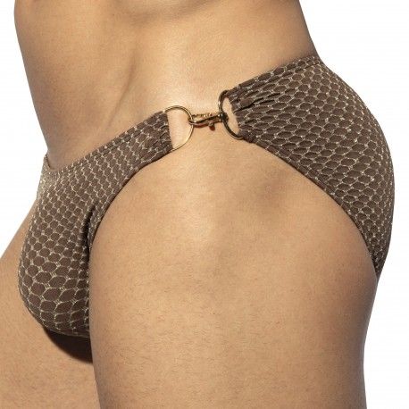 ES Collection Slip de Bain Bikini Luxury Marron