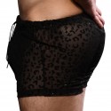 Andrew Christian Short Sheer Glitter Léopard Noir