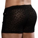 Andrew Christian Short Sheer Glitter Léopard Noir