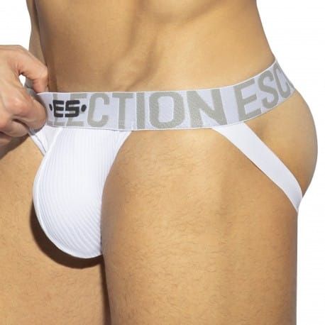 ES Collection Jock Strap Bikini Recycled Rib Blanc