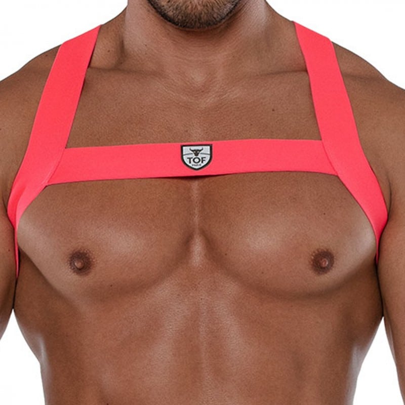 TOF Paris Harnais Elastique Fetish Rose Fluo
