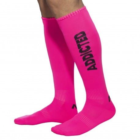 Addicted Chaussettes Hautes Neon Rose Fluo