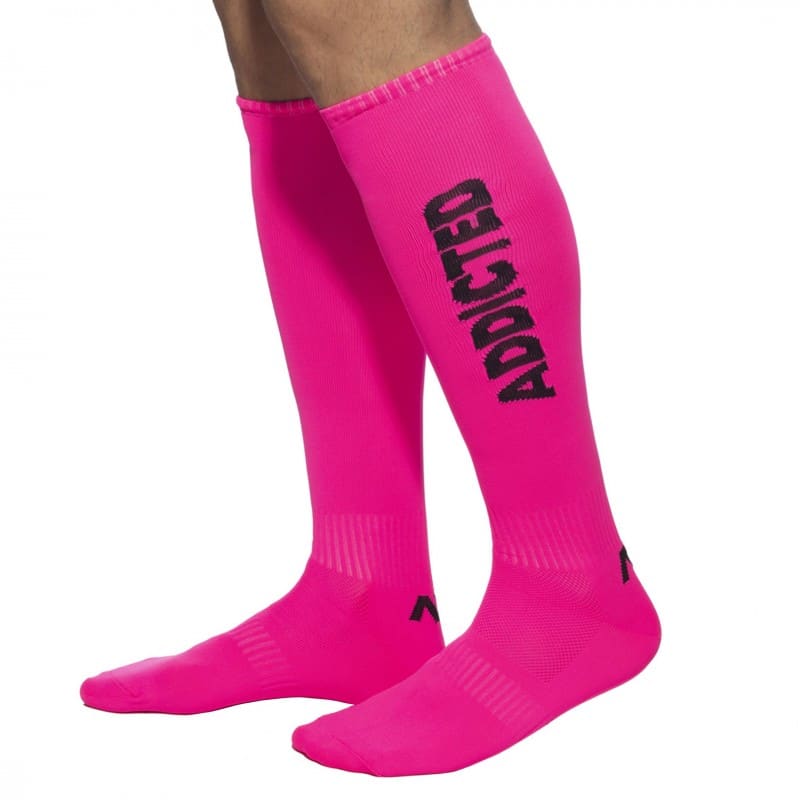 Addicted Chaussettes Hautes Neon Rose Fluo