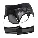  String Porte-Jarretelle Rayé Noir