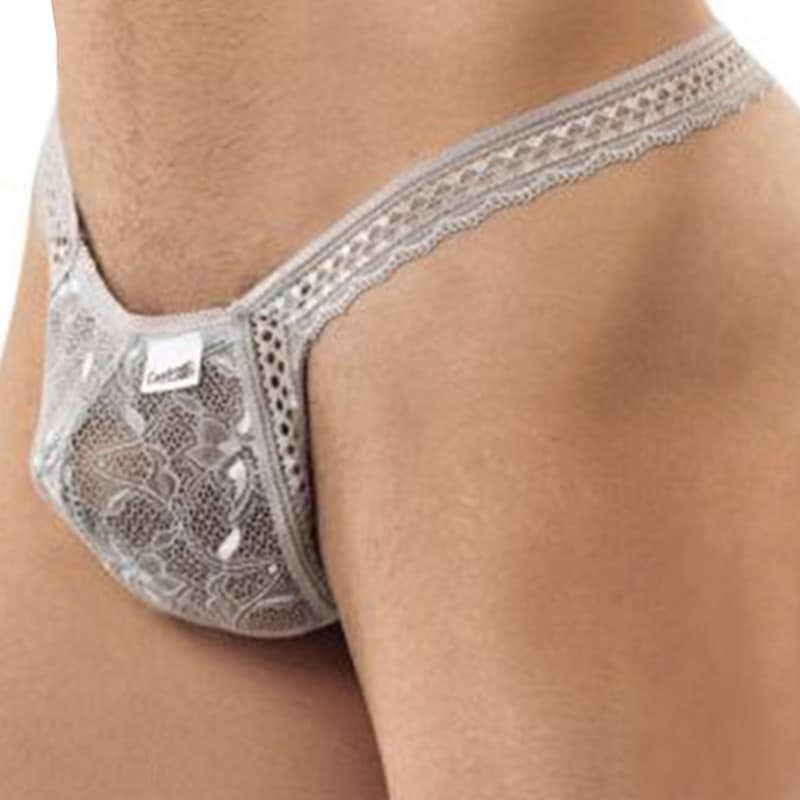  Double Lace Thong - Grey