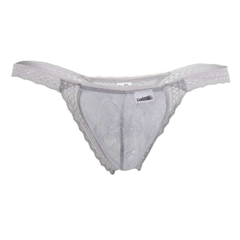  Double Lace Thong - Grey