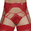  Ensemble Jarretière - Jock Strap Dentelle Rouge