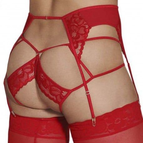  Lace Garter - Jockstrap Outfit - Red