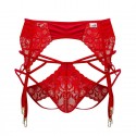  Ensemble Jarretière - Jock Strap Dentelle Rouge
