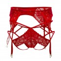  Ensemble Jarretière - Jock Strap Dentelle Rouge