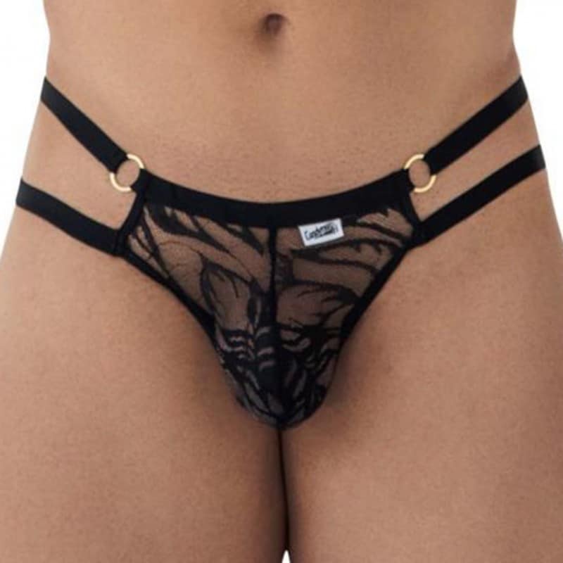  Lace and Chain Jockstrap - Black