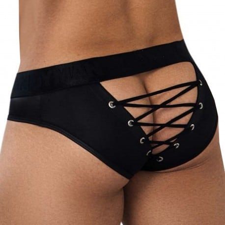  Back Tie Briefs - Black
