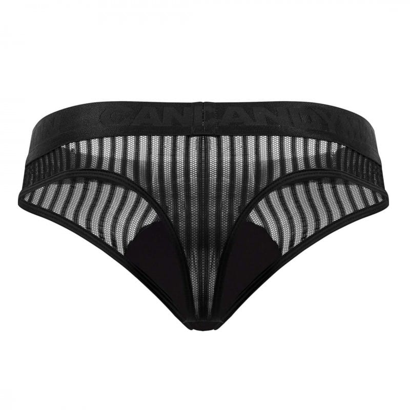 String Résille Rayée Noir