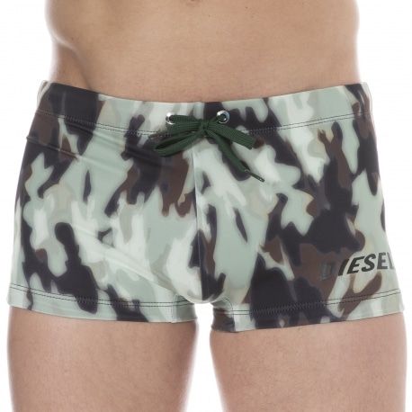 Diesel Boxer de Bain Camouflage Kaki