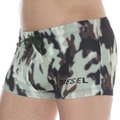 Diesel Boxer de Bain Camouflage Kaki