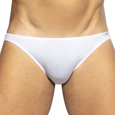Slip Bikini Recycled Rib Blanc