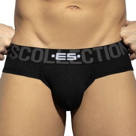 ES Collection Slip Recycled Rib Noir