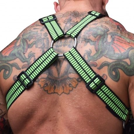  Harnais Body Hybred Noir - Vert Fluo