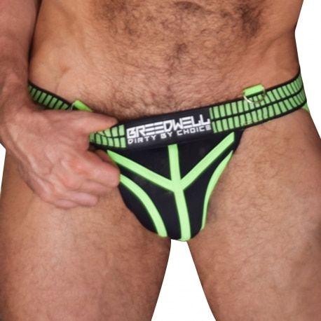  Jock Strap Hybred Noir - Vert Fluo