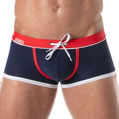 TOF Paris Boxer de Bain Holidays Marine - Rouge
