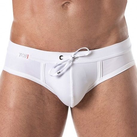 TOF Paris Slip de Bain Holidays Blanc