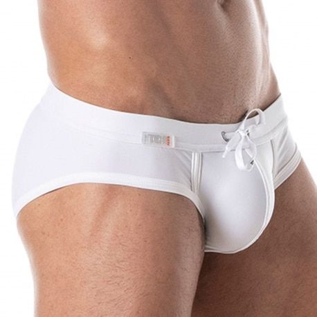 TOF Paris Slip de Bain Holidays Blanc