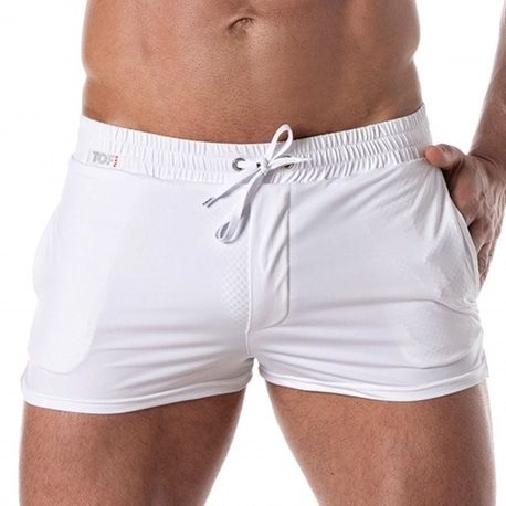 TOF Paris Short de Bain Holidays Blanc