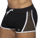 AD Fetish Short Mesh Striped Noir - Blanc