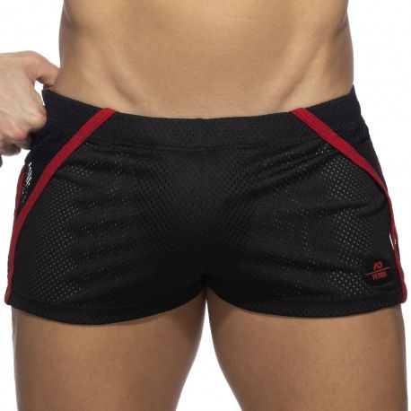 AD Fetish Short Combi Mesh Noir - Rouge