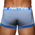 Andrew Christian Boxer Almost Naked Fly Stripe Bleu Electrique - Blanc