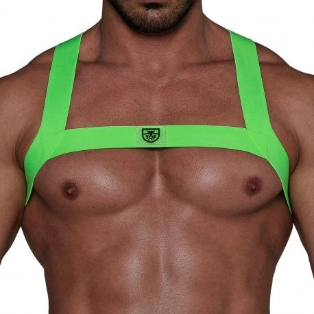 TOF Paris Harnais Elastique Fetish Vert Fluo