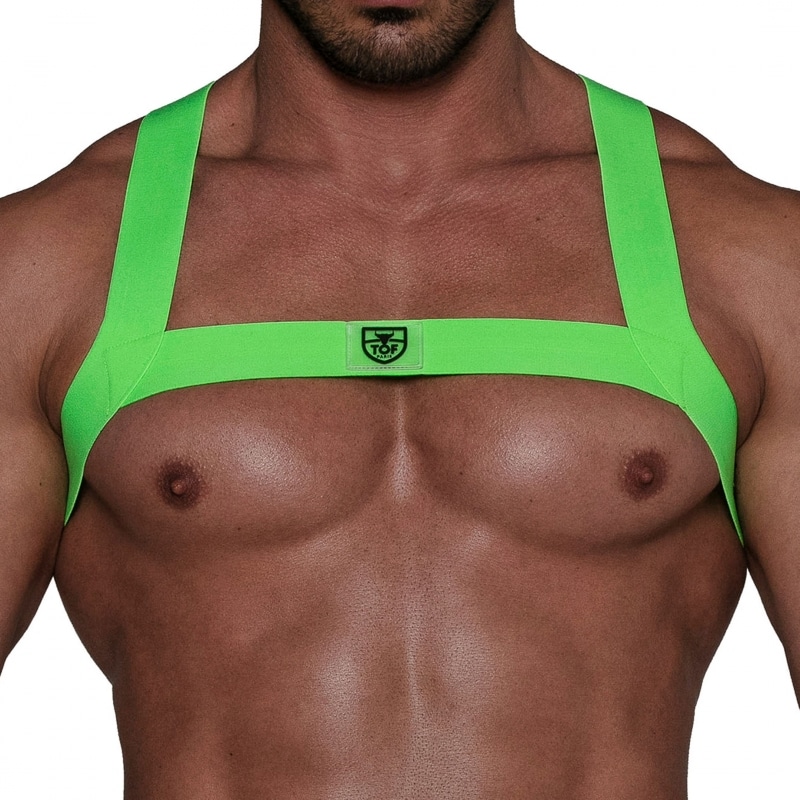 TOF Paris Harnais Elastique Fetish Vert Fluo