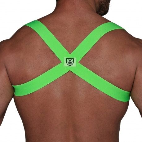 TOF Paris Harnais Elastique Party Boy Vert Fluo
