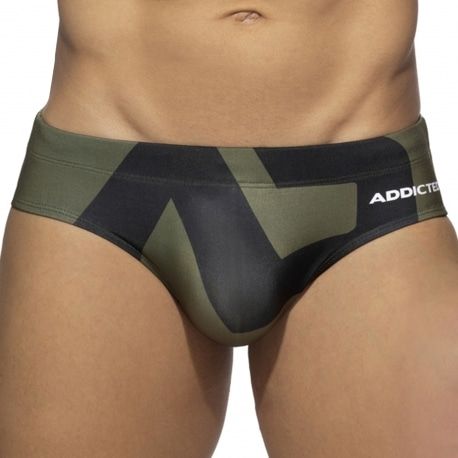Addicted AD Logo Swim Briefs - Khaki