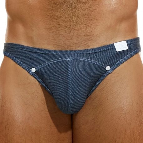 Modus Vivendi Slip de Bain Low Cut Jeans Bleu Marine
