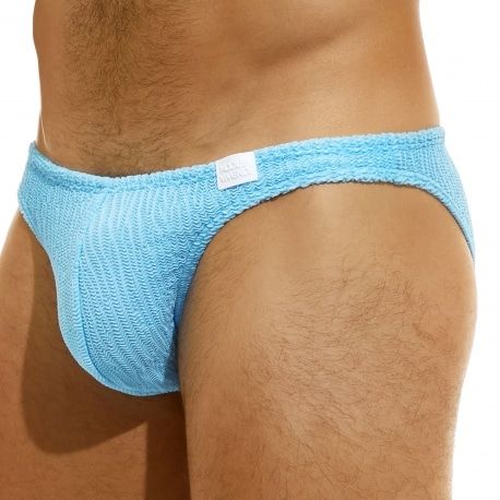 Modus Vivendi Slip de Bain Low Cut Wavy Bleu Ciel