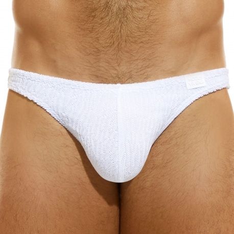 Modus Vivendi Slip de Bain Low Cut Wavy Blanc