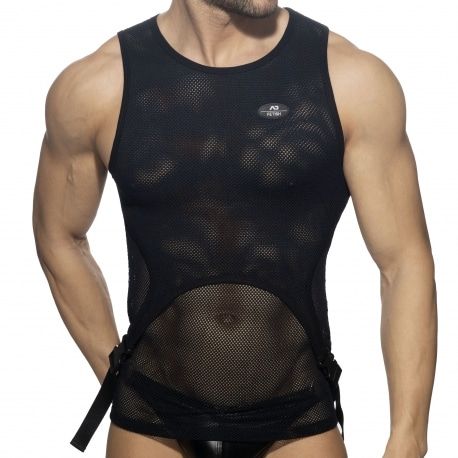 AD Fetish Débardeur Mesh Double Clip Noir