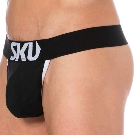 SKU Logo Cotton Thong - Black